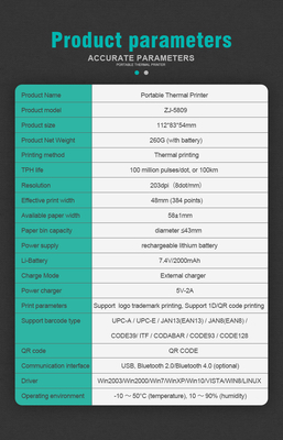 recibo térmico da posição do IOS de 58mm USB Mini Bluetooth Printer For Android