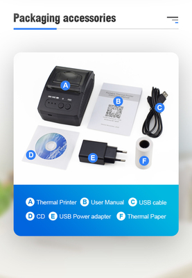 Impressora direta térmica portátil Mini Bluetooth Printer da posição 58mm